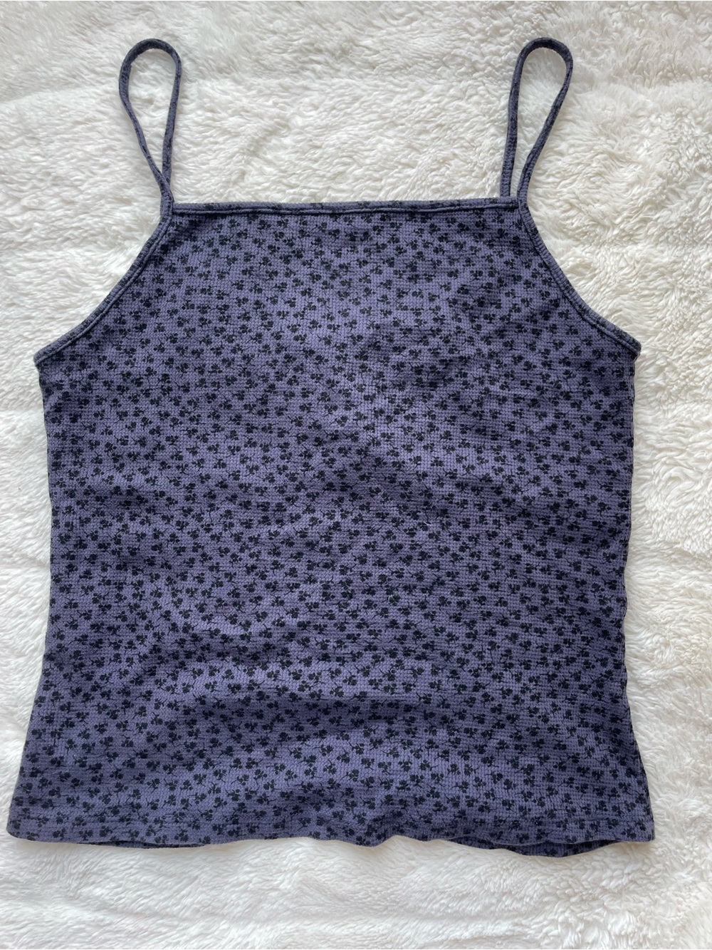 Brandy Melville Purple Floral Henley Cami Tank - Picture 2 of 2